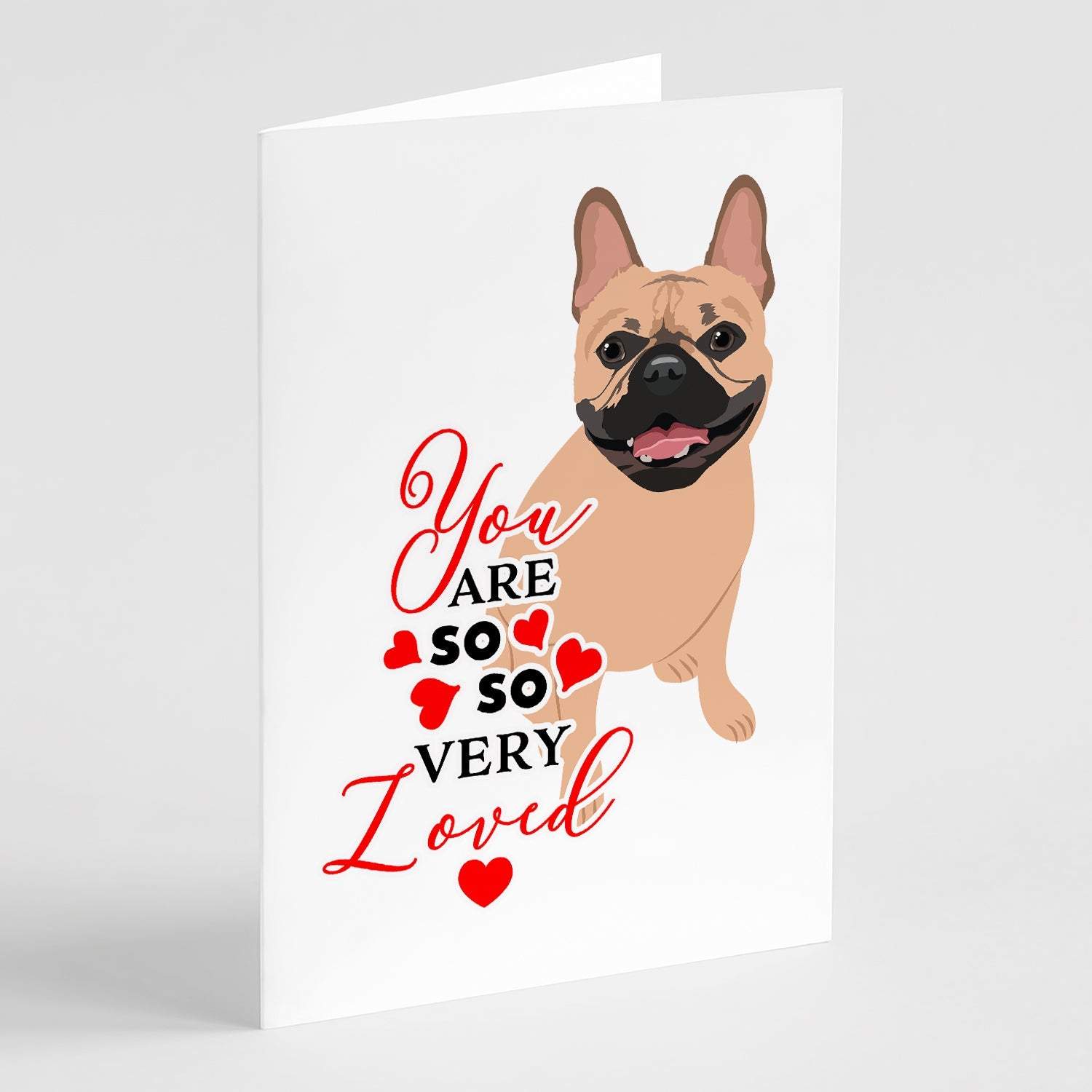French Bulldog Fawn #2 so Loved Greeting Cards Pack of 8 Blank Cards with Envelopes Whimsical A7 Size 5x7