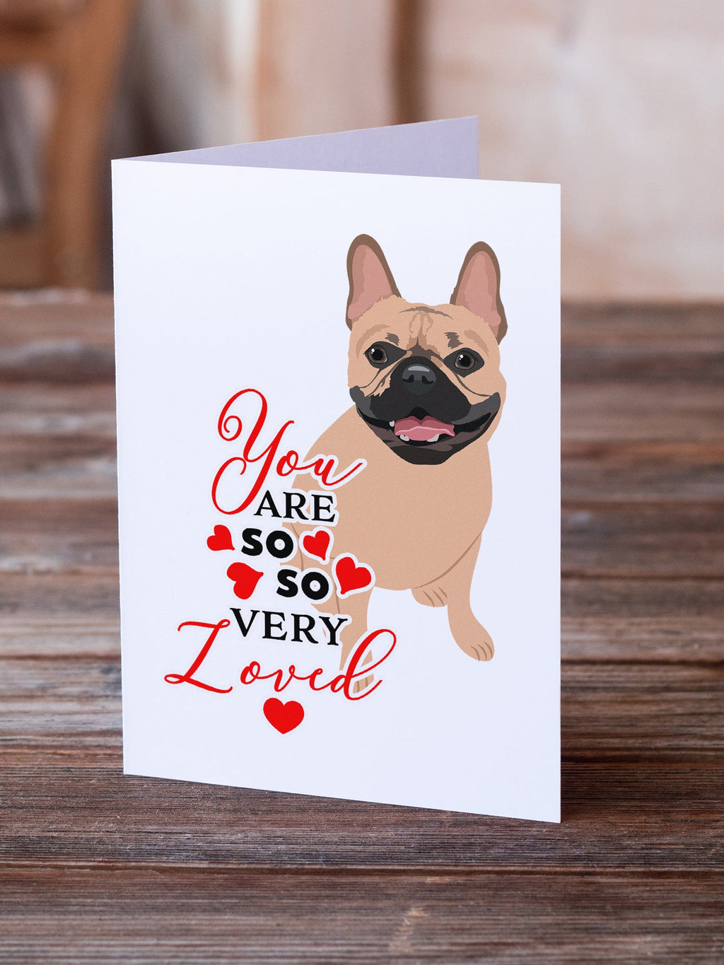 French Bulldog Fawn #2 so Loved Greeting Cards Pack of 8 Blank Cards with Envelopes Whimsical A7 Size 5x7