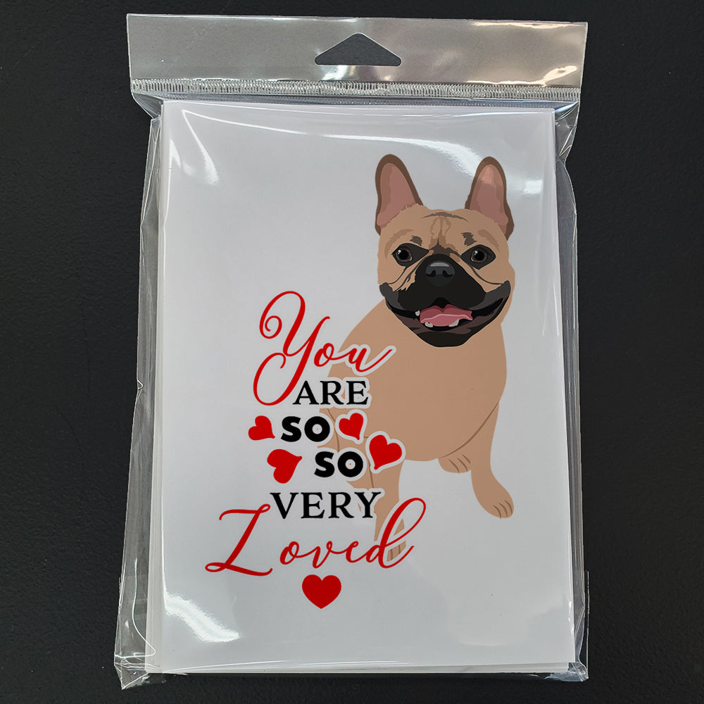 French Bulldog Fawn #2 so Loved Greeting Cards Pack of 8 Blank Cards with Envelopes Whimsical A7 Size 5x7