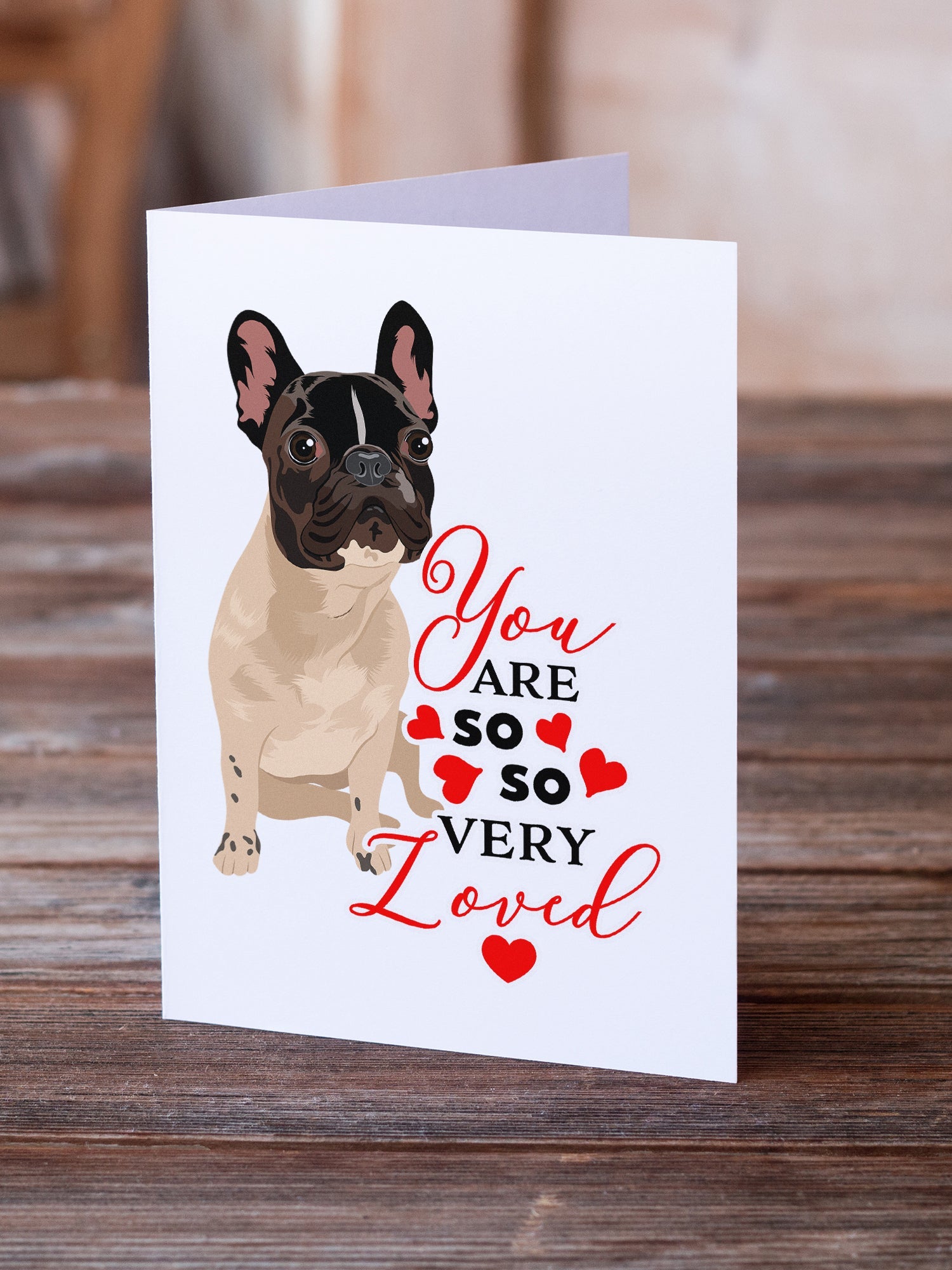 French Bulldog Fawn #3 so Loved Greeting Cards Pack of 8 Blank Cards with Envelopes Whimsical A7 Size 5x7