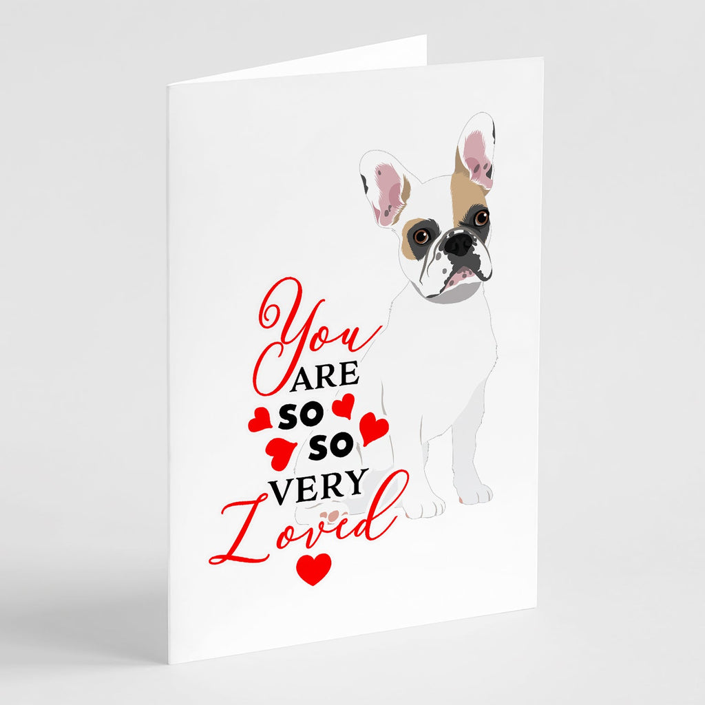 French Bulldog White #1 so Loved Greeting Cards Pack of 8 Blank Cards with Envelopes Whimsical A7 Size 5x7