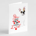 French Bulldog White #1 so Loved Greeting Cards Pack of 8 Blank Cards with Envelopes Whimsical A7 Size 5x7