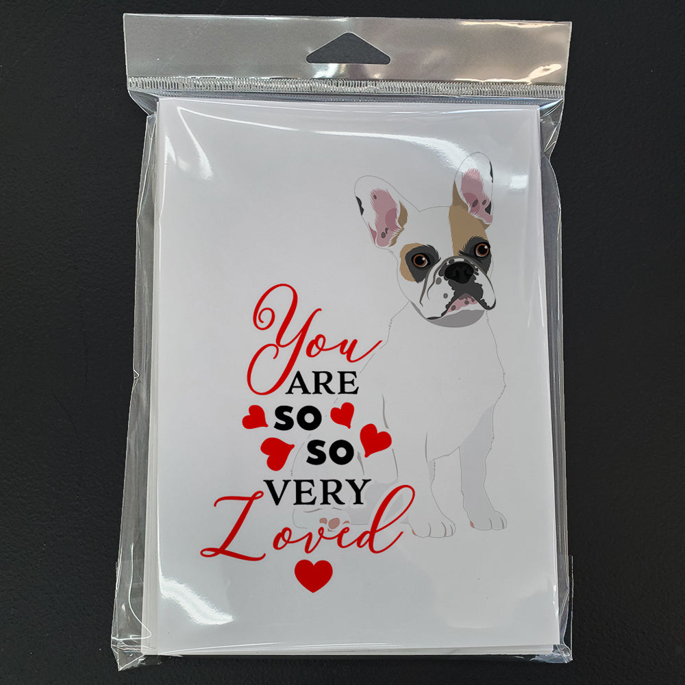 French Bulldog White #1 so Loved Greeting Cards Pack of 8 Blank Cards with Envelopes Whimsical A7 Size 5x7