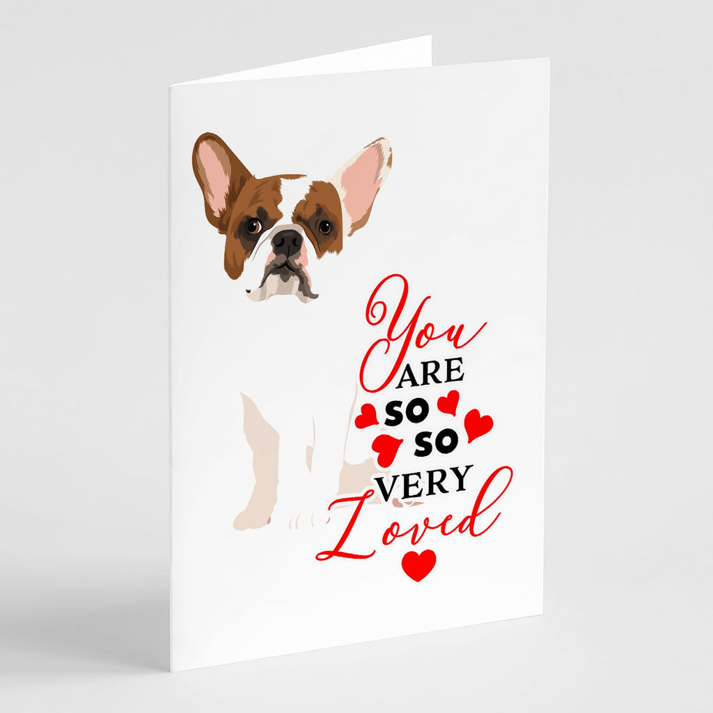 French Bulldog White #2 so Loved Greeting Cards Pack of 8 Blank Cards with Envelopes Whimsical A7 Size 5x7