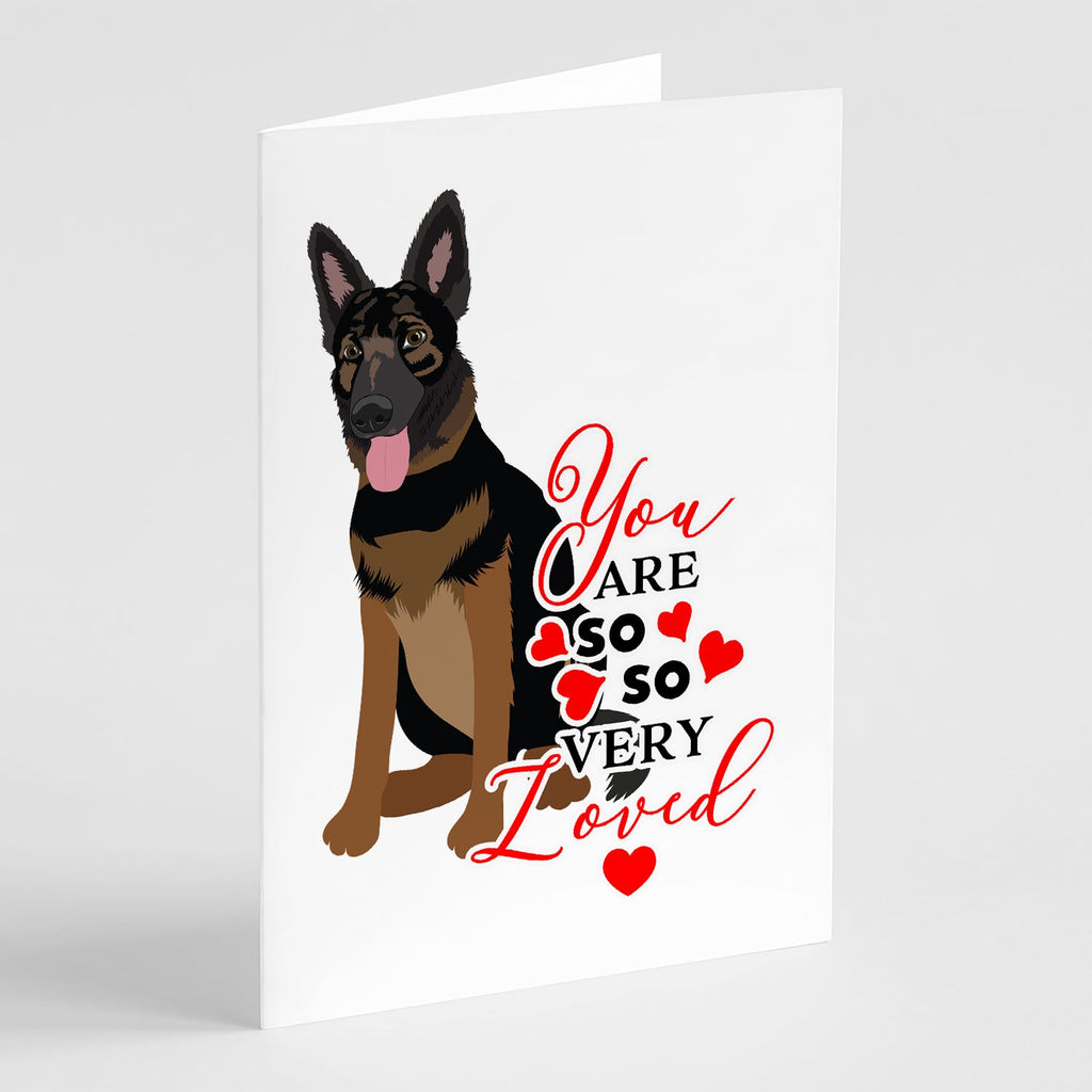 German Shepherd Bicolor so Loved Greeting Cards Pack of 8 Blank Cards with Envelopes Whimsical A7 Size 5x7