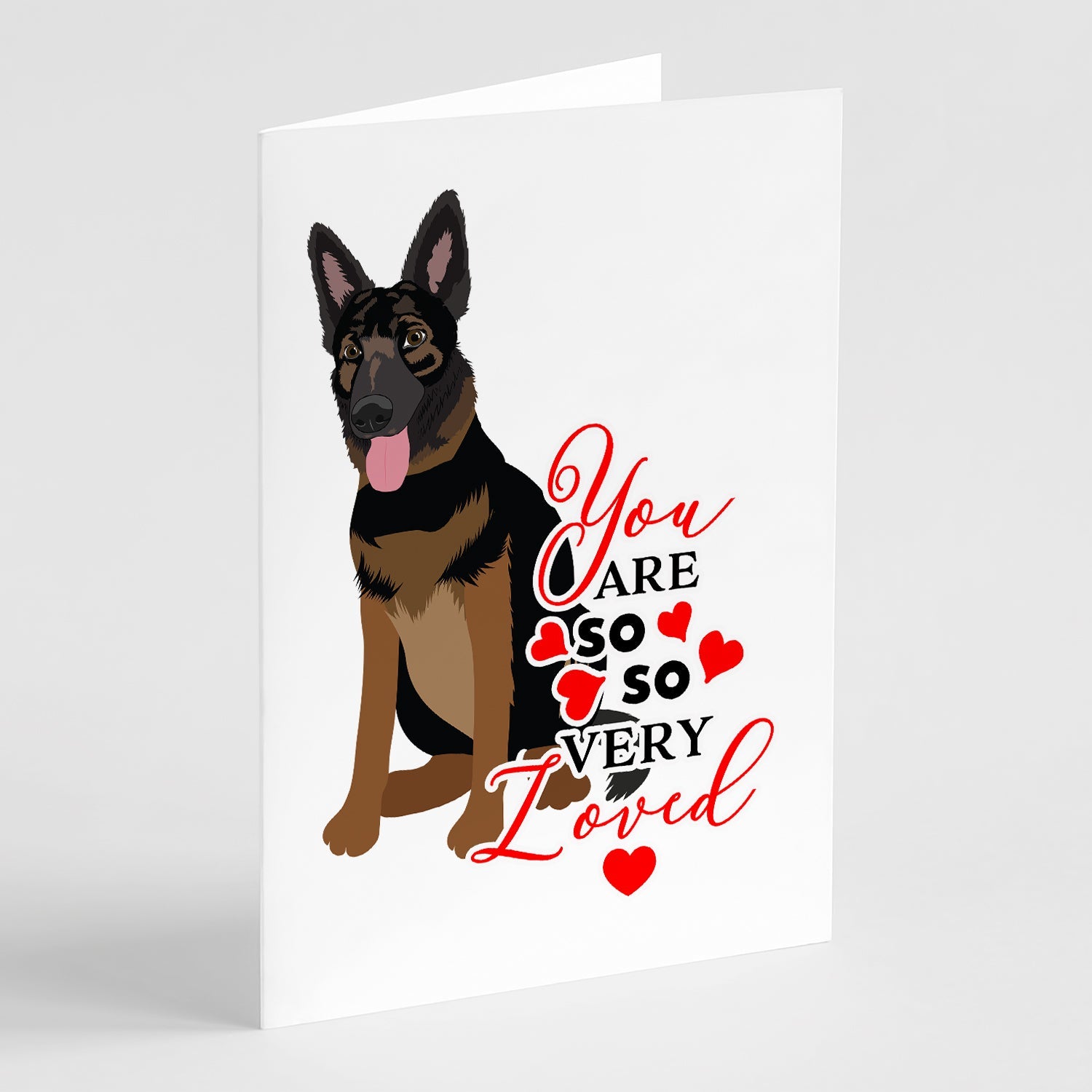 German Shepherd Bicolor so Loved Greeting Cards Pack of 8 Blank Cards with Envelopes Whimsical A7 Size 5x7