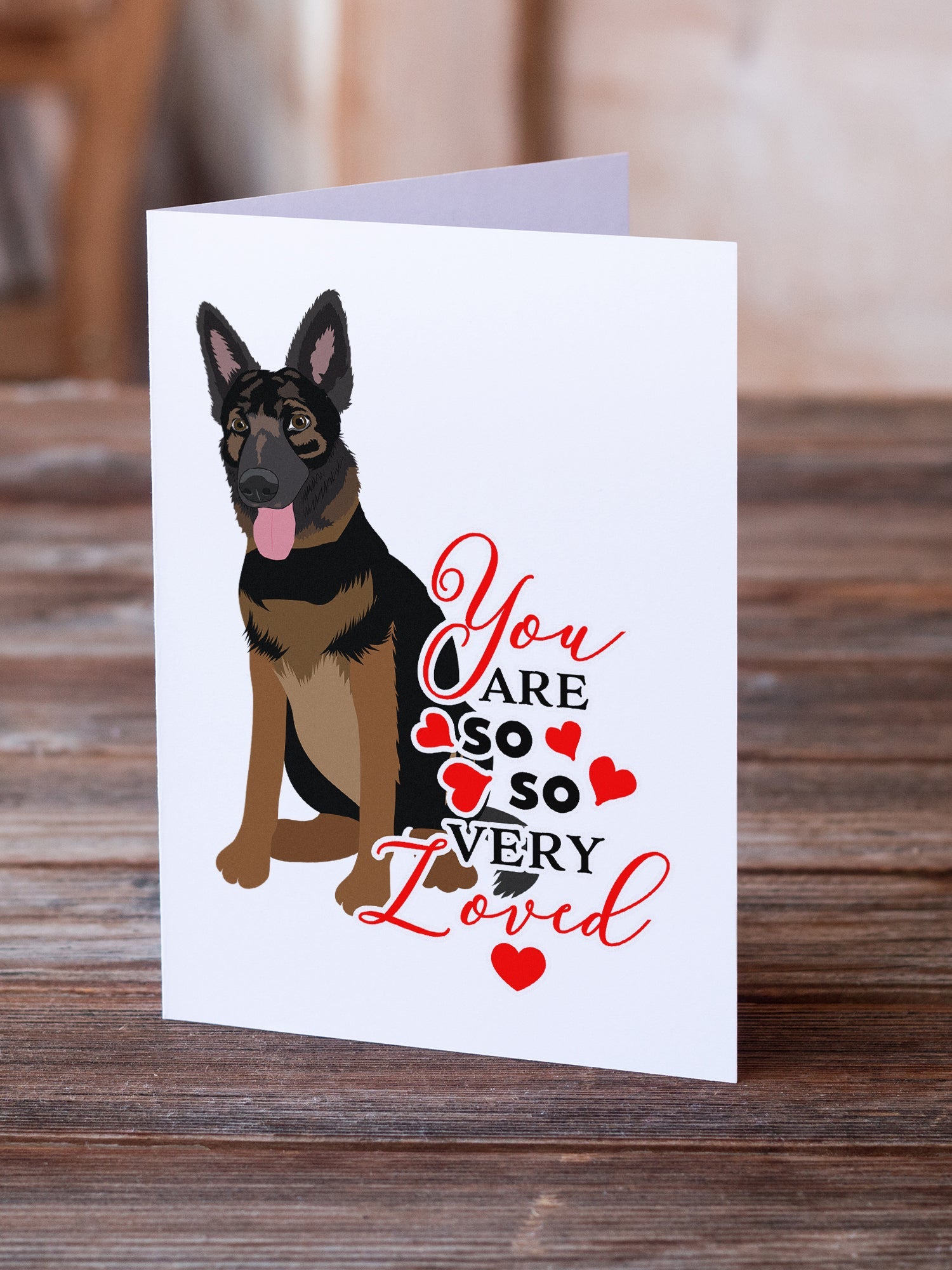 German Shepherd Bicolor so Loved Greeting Cards Pack of 8 Blank Cards with Envelopes Whimsical A7 Size 5x7