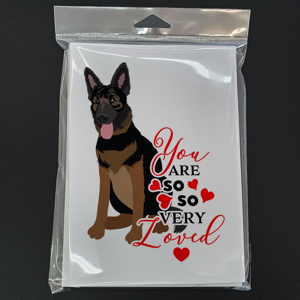 German Shepherd Bicolor so Loved Greeting Cards Pack of 8 Blank Cards with Envelopes Whimsical A7 Size 5x7