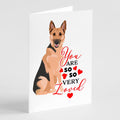 German Shepherd Black and Tan #1 so Loved Greeting Cards Pack of 8 Blank Cards with Envelopes Whimsical A7 Size 5x7