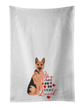 German Shepherd Black and Tan #1 so Loved Kitchen Towel Set of 2 White Dish Towels Decorative Bathroom Hand towel for Hand, Face, Hair, Yoga, Tea, Dishcloth, 19 X 28", White