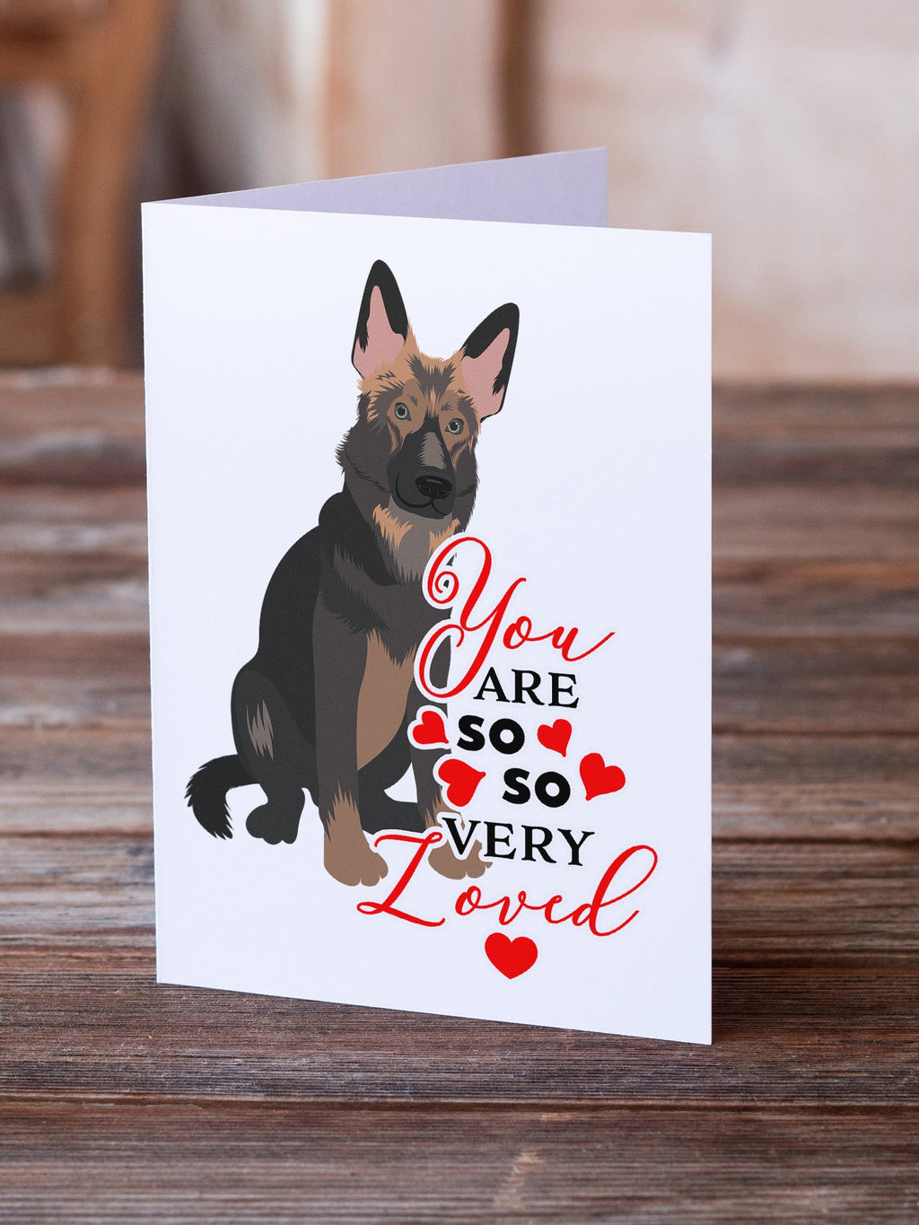 German Shepherd Puppy so Loved Greeting Cards Pack of 8 Blank Cards with Envelopes Whimsical A7 Size 5x7