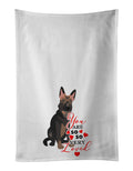 German Shepherd Puppy so Loved Kitchen Towel Set of 2 White Dish Towels Decorative Bathroom Hand towel for Hand, Face, Hair, Yoga, Tea, Dishcloth, 19 X 28", White