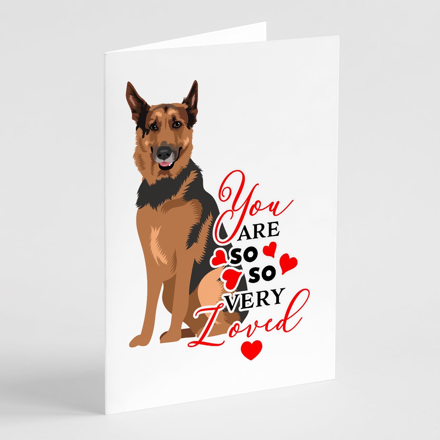 German Shepherd Red Sable so Loved Greeting Cards Pack of 8 Blank Cards with Envelopes Whimsical A7 Size 5x7