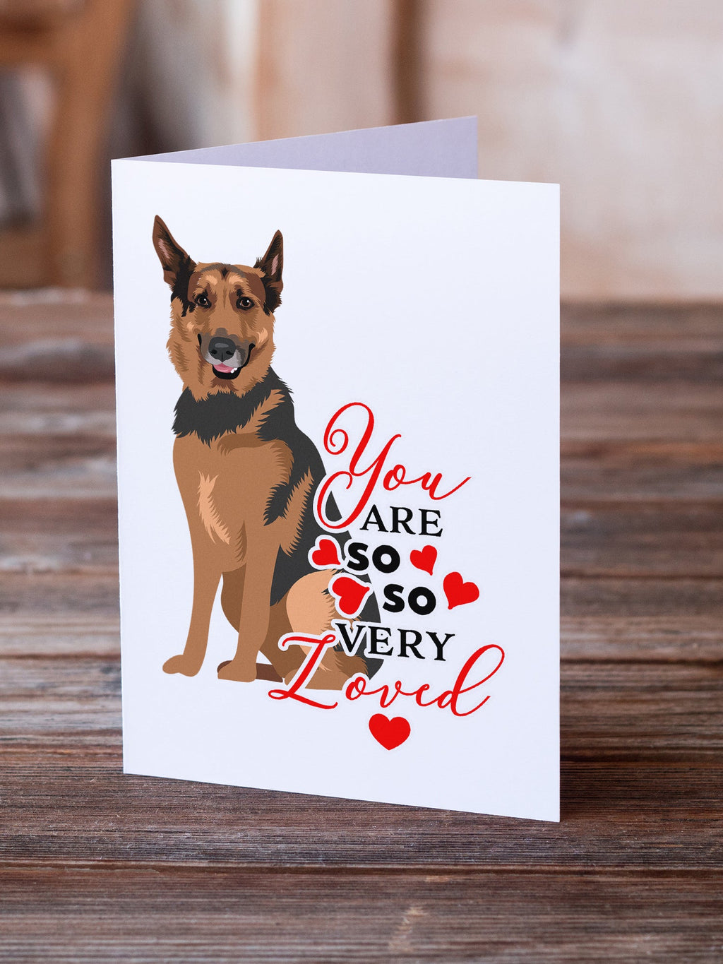 German Shepherd Red Sable so Loved Greeting Cards Pack of 8 Blank Cards with Envelopes Whimsical A7 Size 5x7