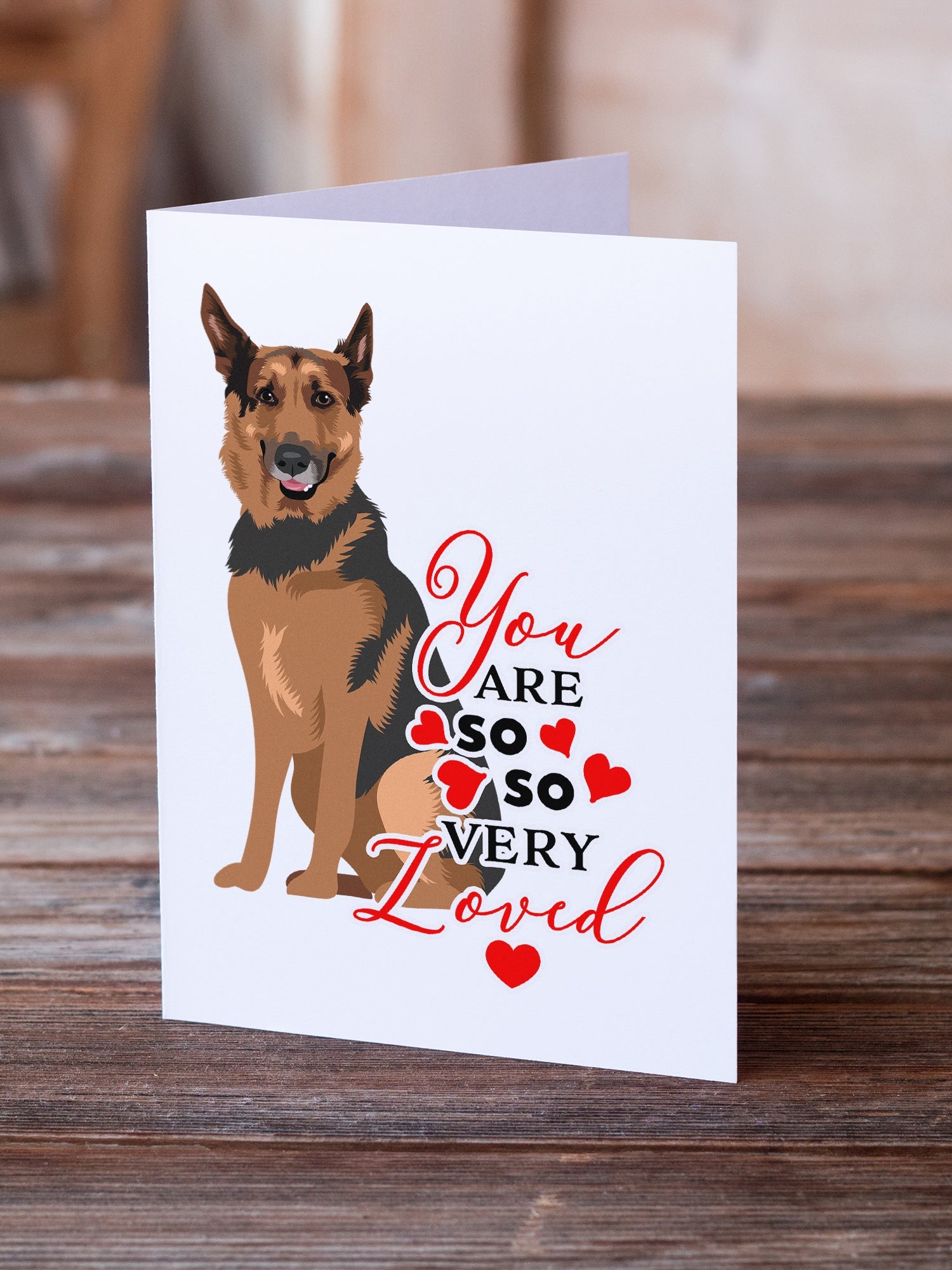 German Shepherd Red Sable so Loved Greeting Cards Pack of 8 Blank Cards with Envelopes Whimsical A7 Size 5x7
