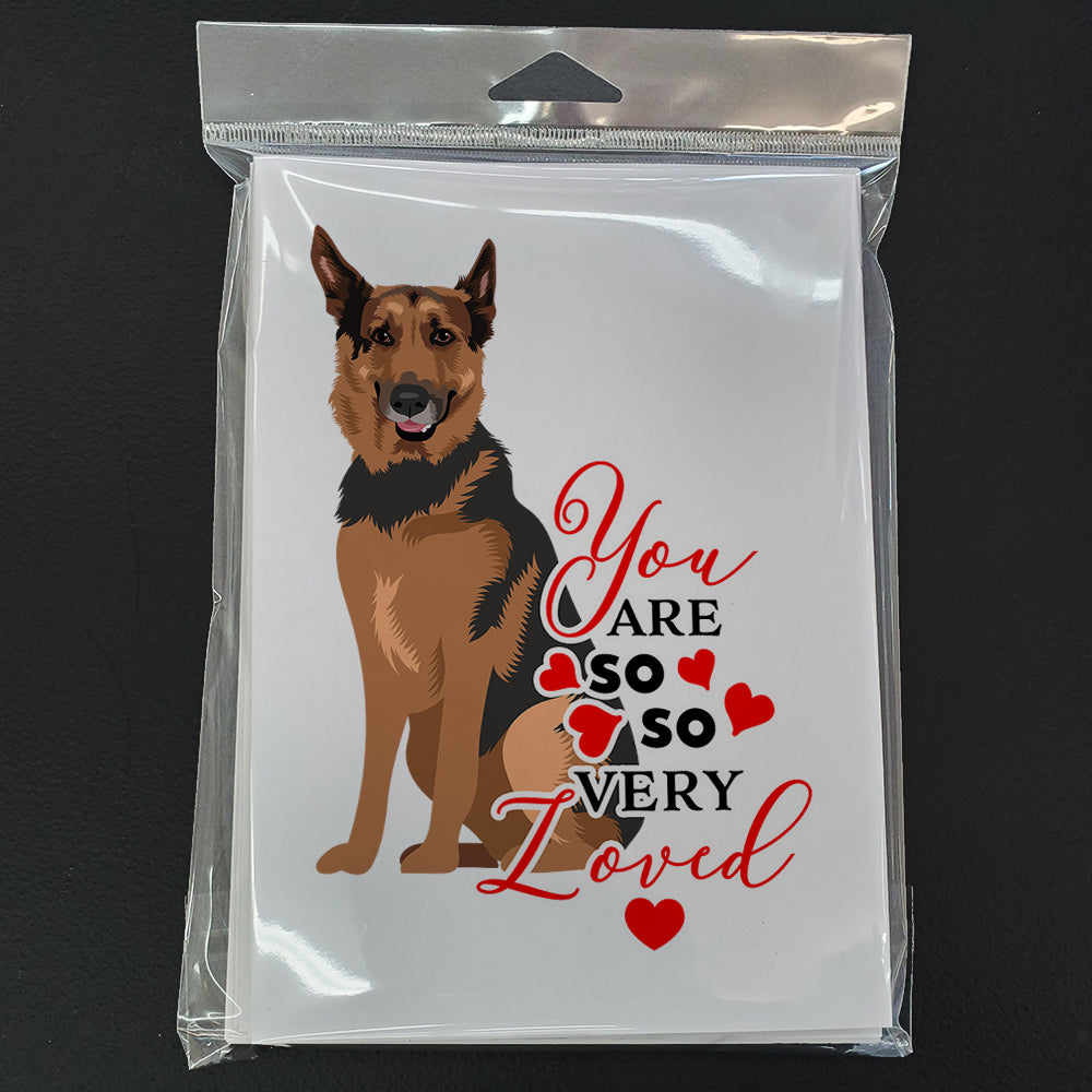 German Shepherd Red Sable so Loved Greeting Cards Pack of 8 Blank Cards with Envelopes Whimsical A7 Size 5x7