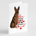 German Shepherd Black and Tan #2 so Loved Greeting Cards Pack of 8 Blank Cards with Envelopes Whimsical A7 Size 5x7