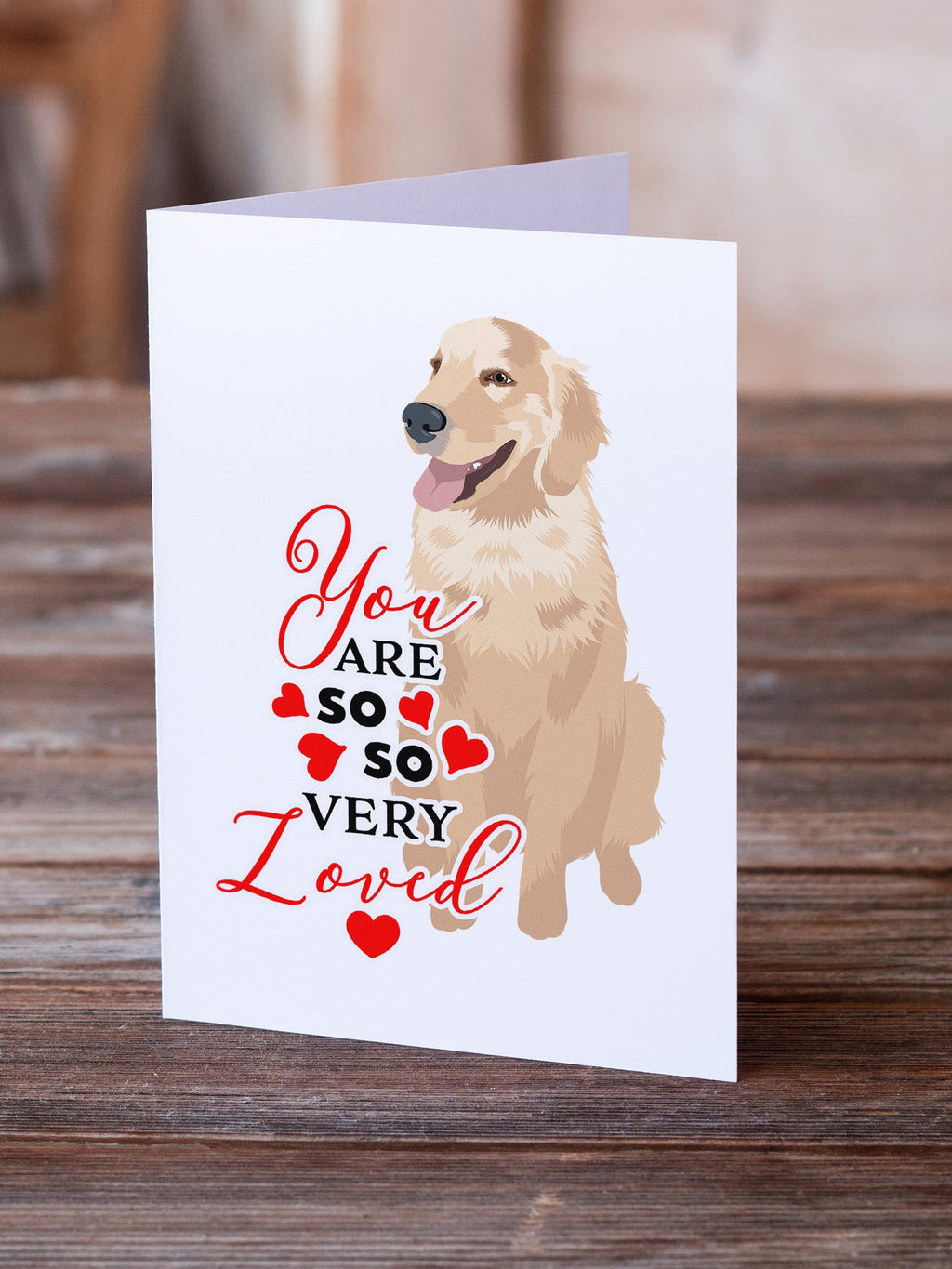 Golden Retriever Fawn #1 so Loved Greeting Cards Pack of 8 Blank Cards with Envelopes Whimsical A7 Size 5x7