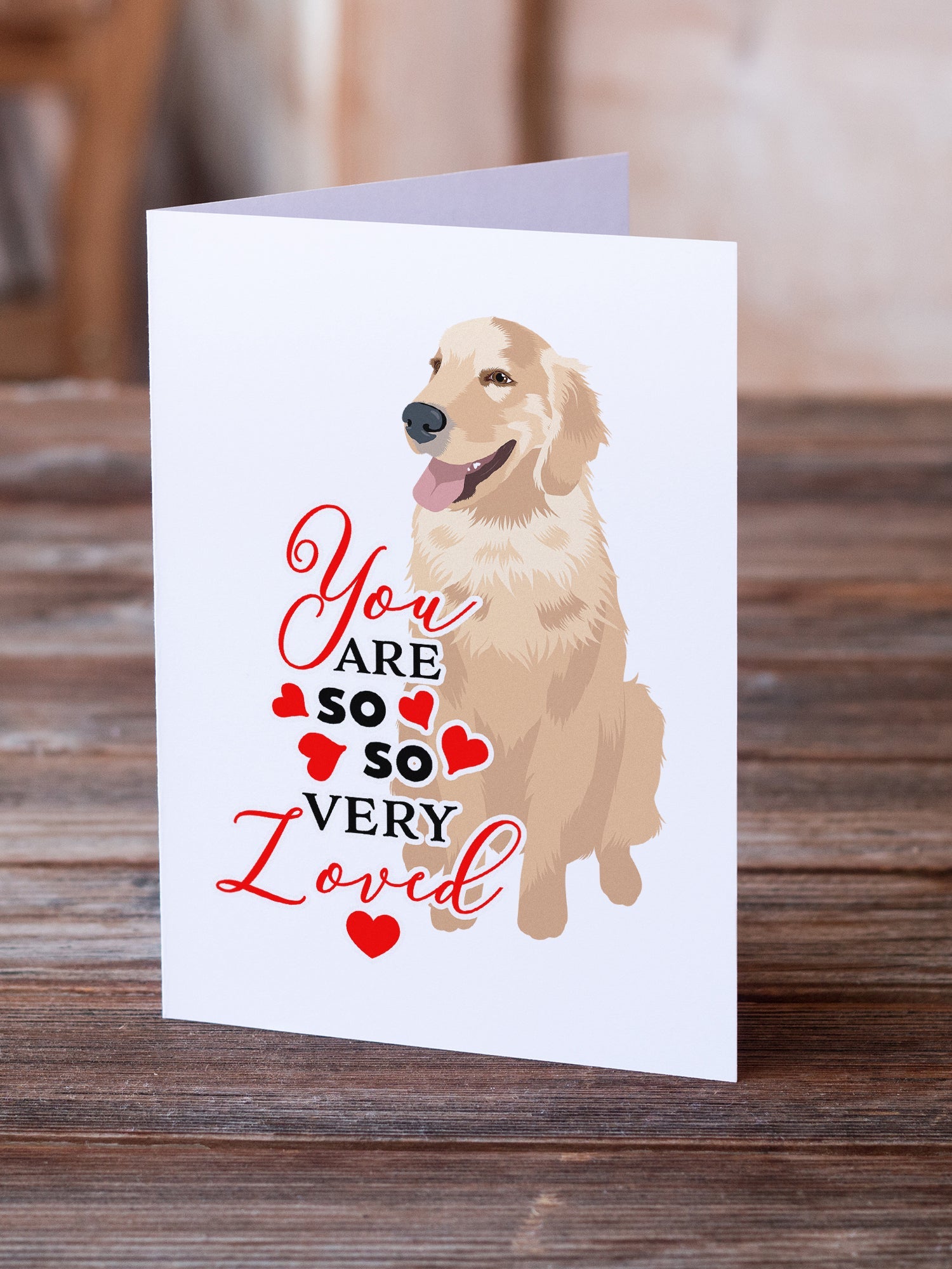 Golden Retriever Fawn #1 so Loved Greeting Cards Pack of 8 Blank Cards with Envelopes Whimsical A7 Size 5x7