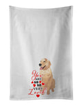 Golden Retriever Fawn #1 so Loved Kitchen Towel Set of 2 White Dish Towels Decorative Bathroom Hand towel for Hand, Face, Hair, Yoga, Tea, Dishcloth, 19 X 28", White