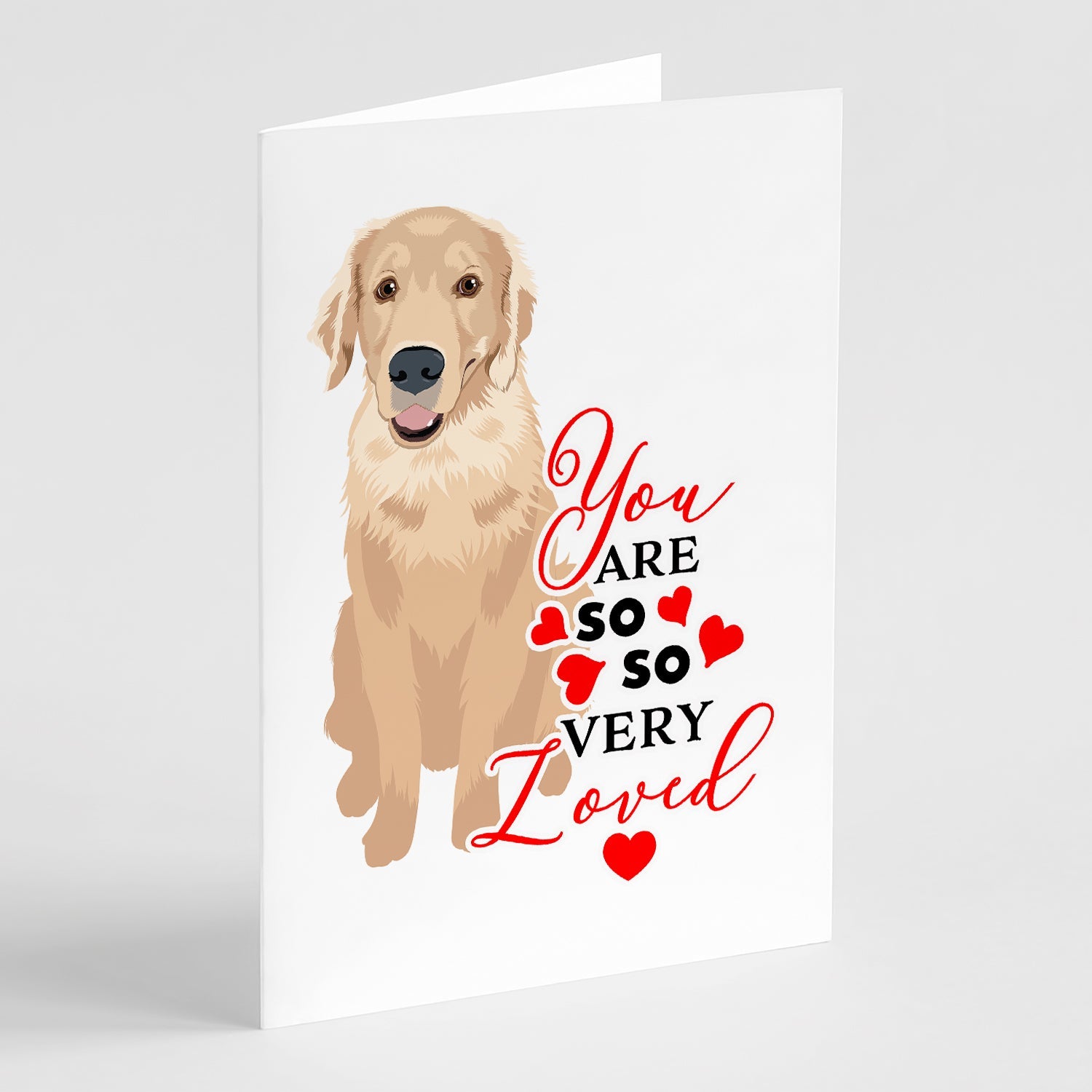 Golden Retriever Fawn #2 so Loved Greeting Cards Pack of 8 Blank Cards with Envelopes Whimsical A7 Size 5x7