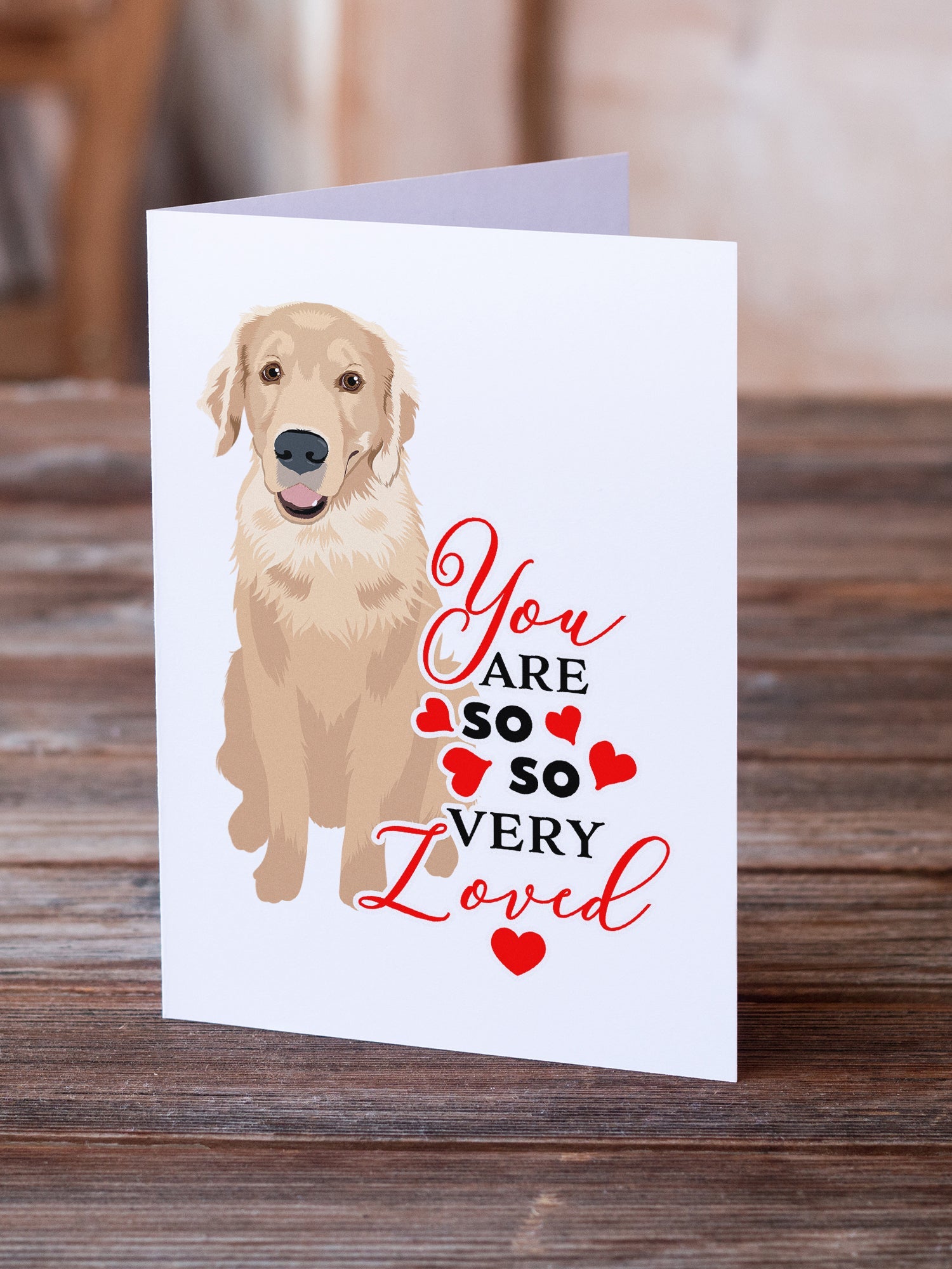 Golden Retriever Fawn #2 so Loved Greeting Cards Pack of 8 Blank Cards with Envelopes Whimsical A7 Size 5x7