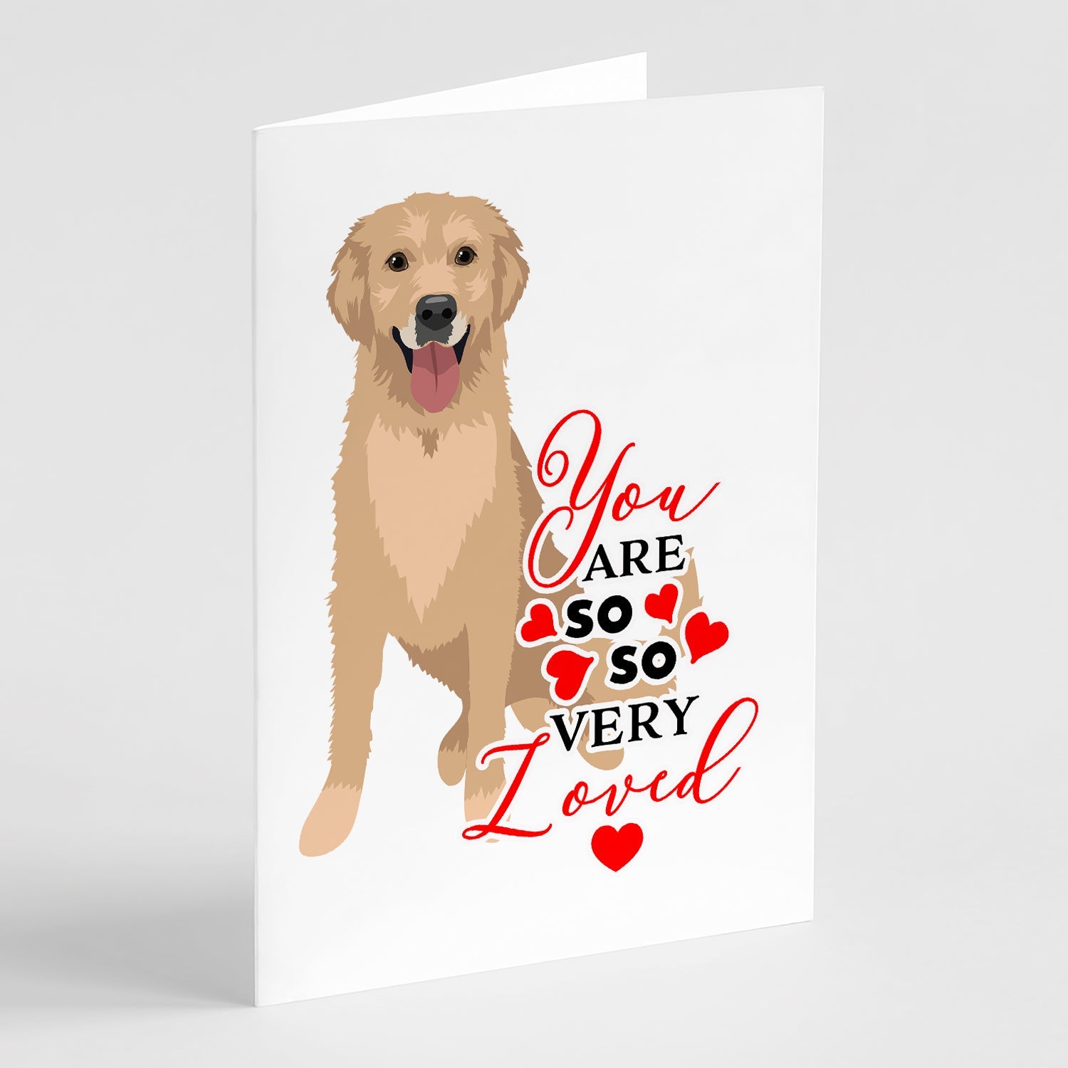 Golden Retriever Fawn #3 so Loved Greeting Cards Pack of 8 Blank Cards with Envelopes Whimsical A7 Size 5x7