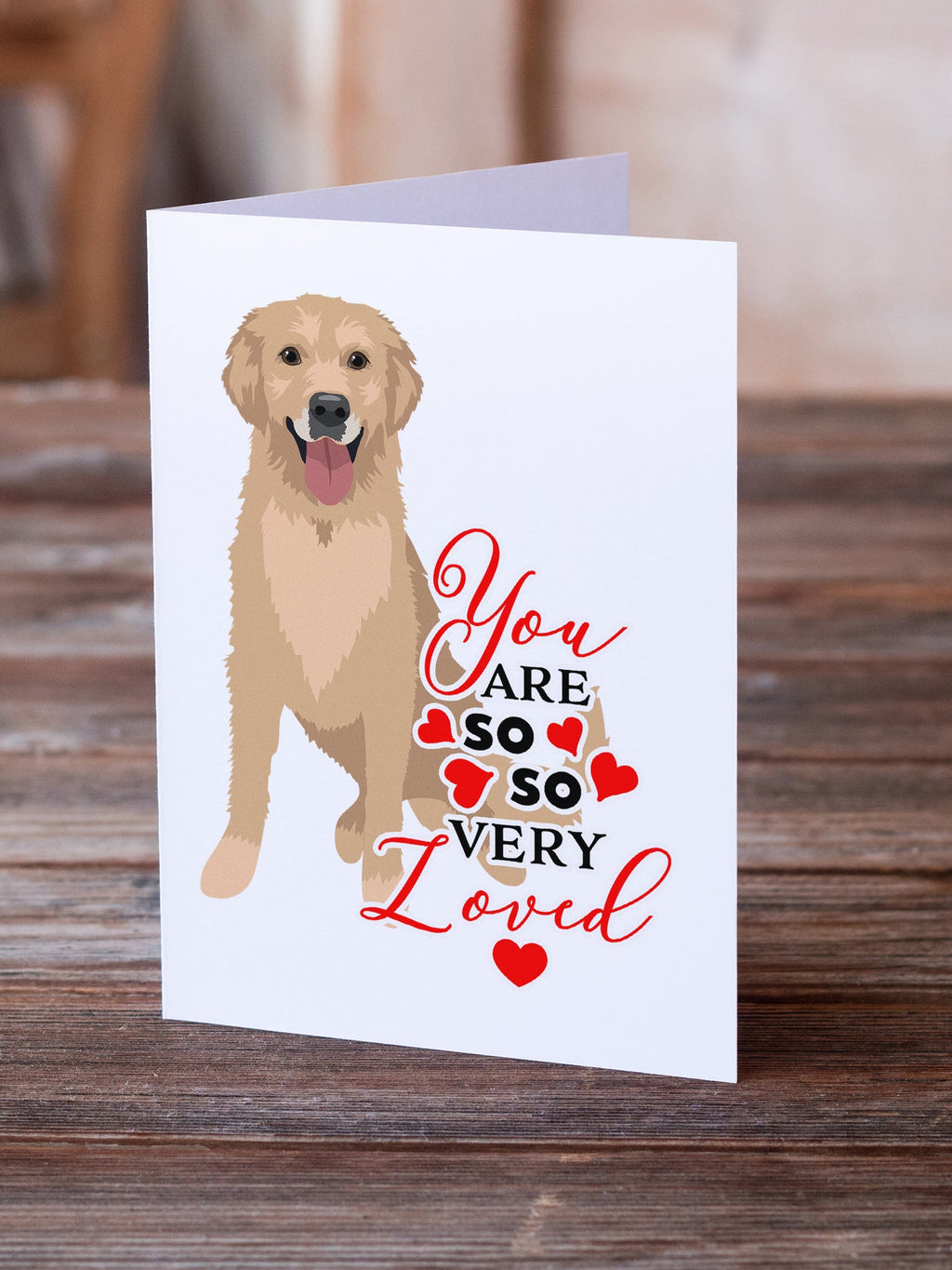 Golden Retriever Fawn #3 so Loved Greeting Cards Pack of 8 Blank Cards with Envelopes Whimsical A7 Size 5x7