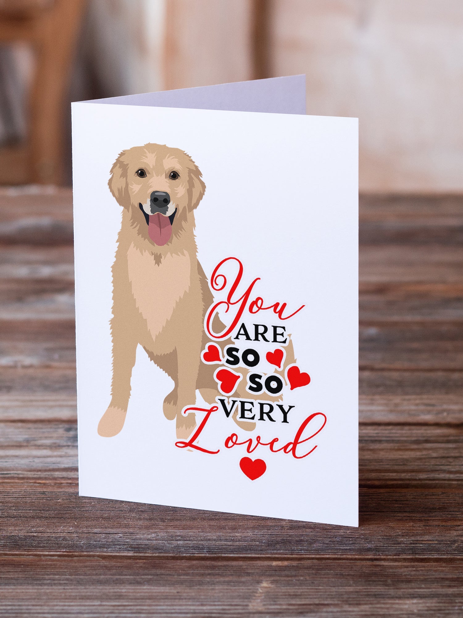 Golden Retriever Fawn #3 so Loved Greeting Cards Pack of 8 Blank Cards with Envelopes Whimsical A7 Size 5x7