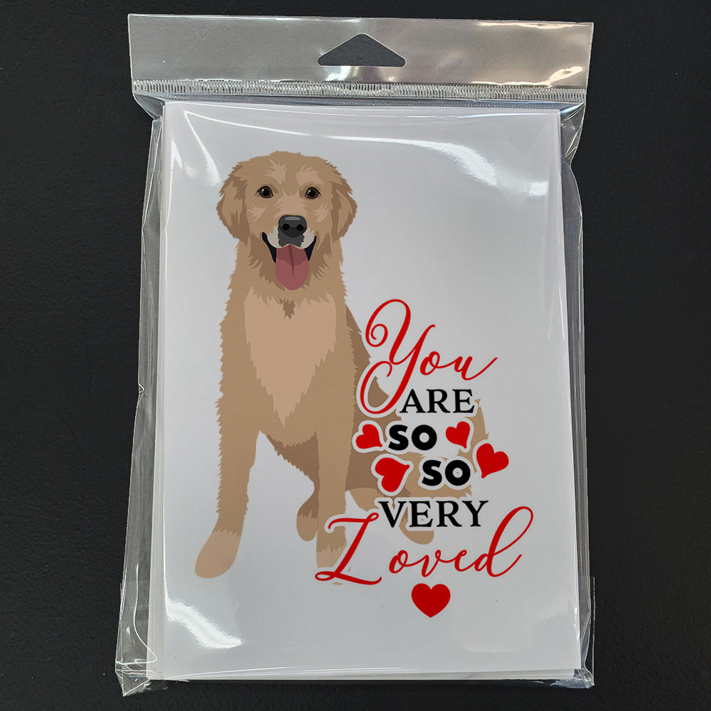 Golden Retriever Fawn #3 so Loved Greeting Cards Pack of 8 Blank Cards with Envelopes Whimsical A7 Size 5x7