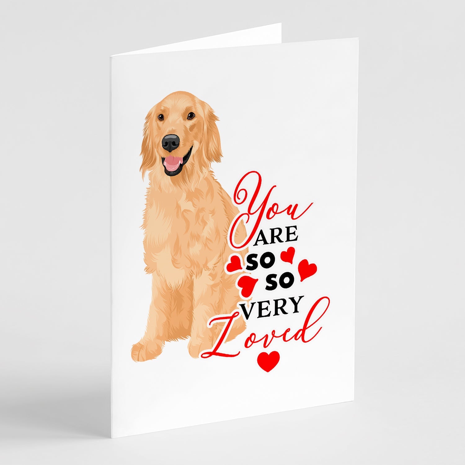 Golden Retriever Gold #1 so Loved Greeting Cards Pack of 8 Blank Cards with Envelopes Whimsical A7 Size 5x7