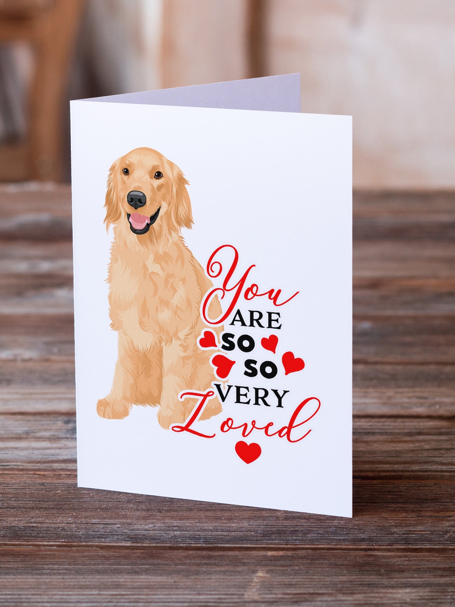 Golden Retriever Gold #1 so Loved Greeting Cards Pack of 8 Blank Cards with Envelopes Whimsical A7 Size 5x7