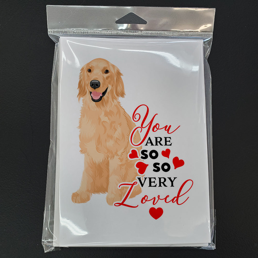 Golden Retriever Gold #1 so Loved Greeting Cards Pack of 8 Blank Cards with Envelopes Whimsical A7 Size 5x7