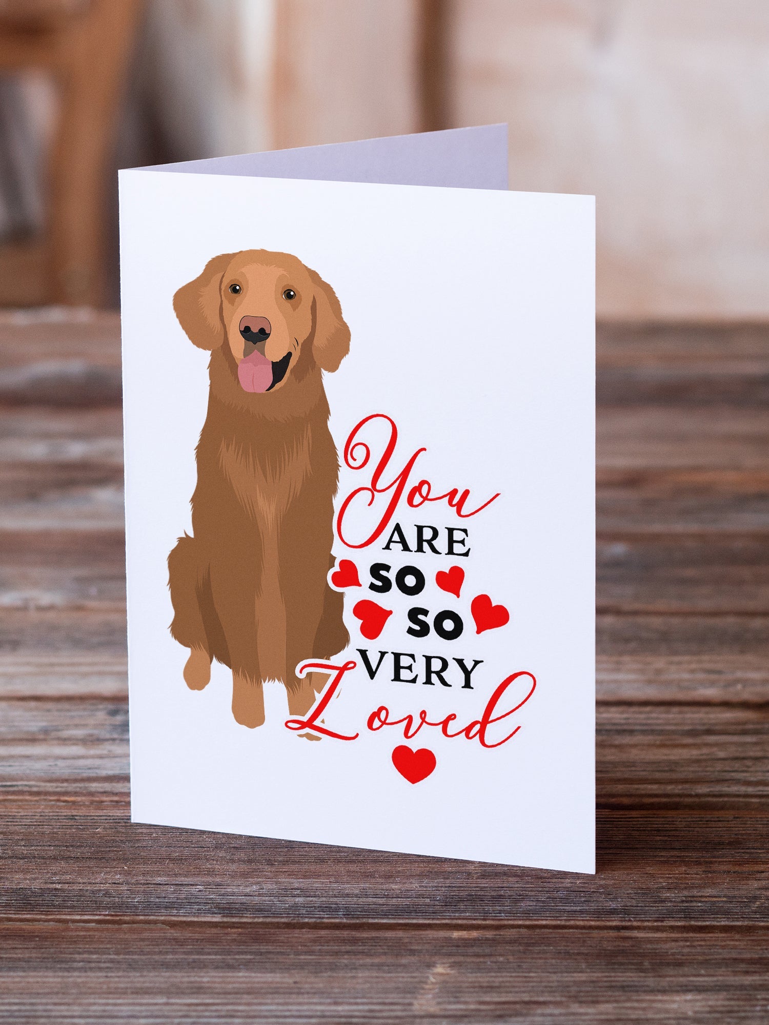 Golden Retriever Red #1 so Loved Greeting Cards Pack of 8 Blank Cards with Envelopes Whimsical A7 Size 5x7