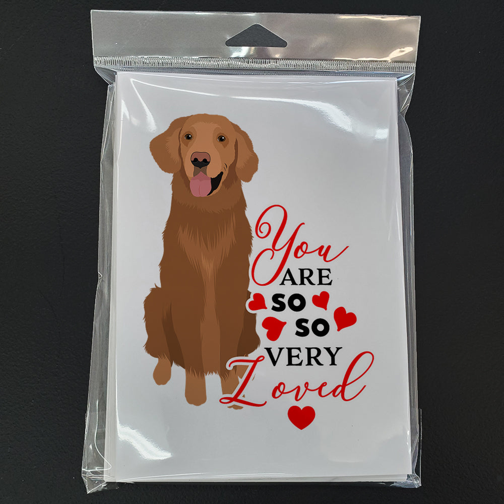 Golden Retriever Red #1 so Loved Greeting Cards Pack of 8 Blank Cards with Envelopes Whimsical A7 Size 5x7