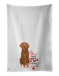 Golden Retriever Red #1 so Loved Kitchen Towel Set of 2 White Dish Towels Decorative Bathroom Hand towel for Hand, Face, Hair, Yoga, Tea, Dishcloth, 19 X 28", White