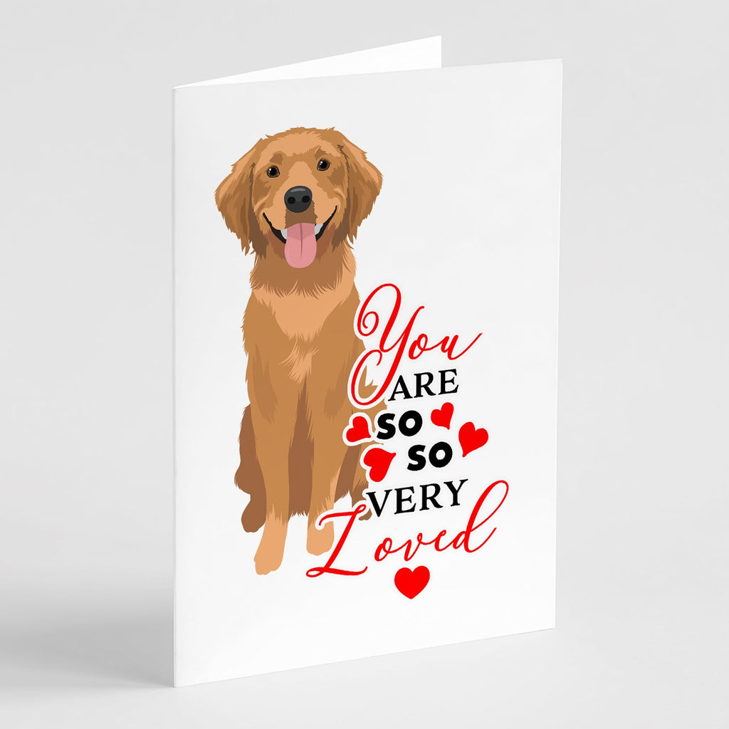 Golden Retriever Red #2 so Loved Greeting Cards Pack of 8 Blank Cards with Envelopes Whimsical A7 Size 5x7