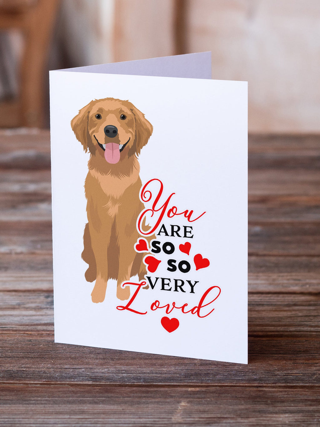 Golden Retriever Red #2 so Loved Greeting Cards Pack of 8 Blank Cards with Envelopes Whimsical A7 Size 5x7