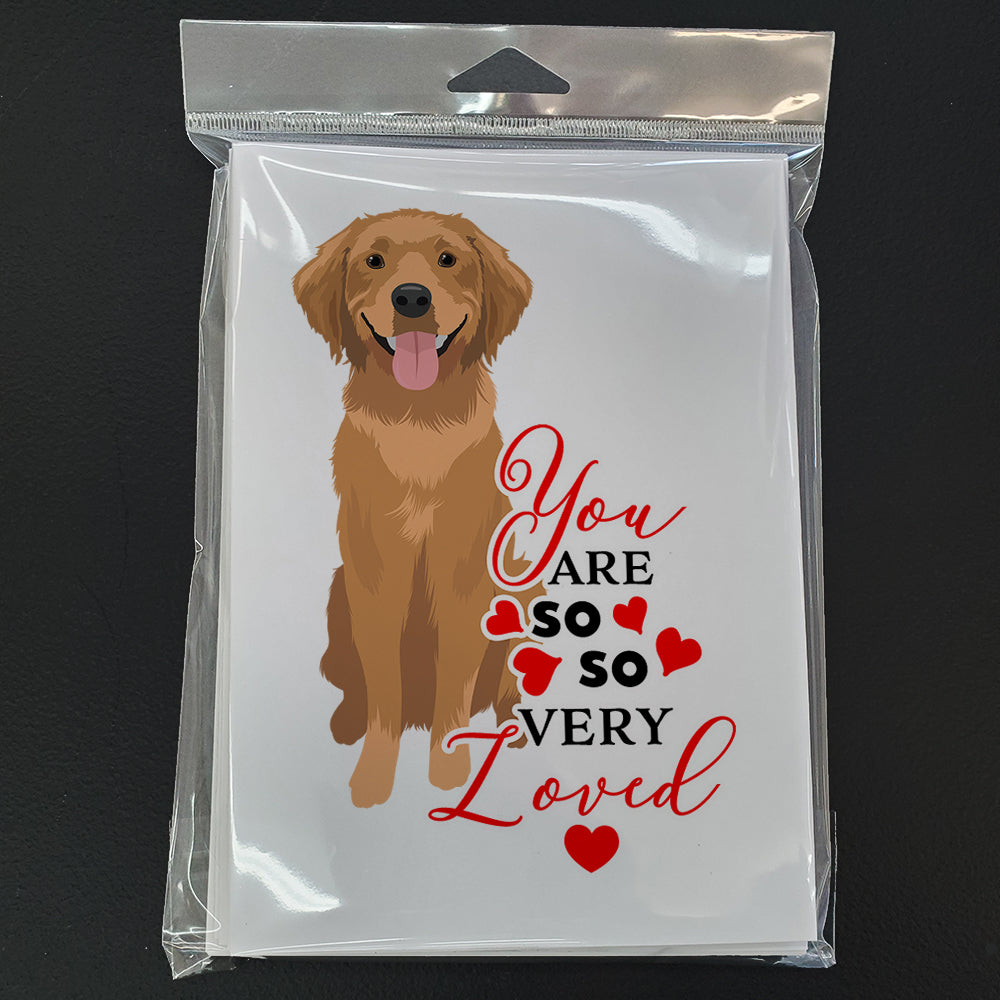 Golden Retriever Red #2 so Loved Greeting Cards Pack of 8 Blank Cards with Envelopes Whimsical A7 Size 5x7