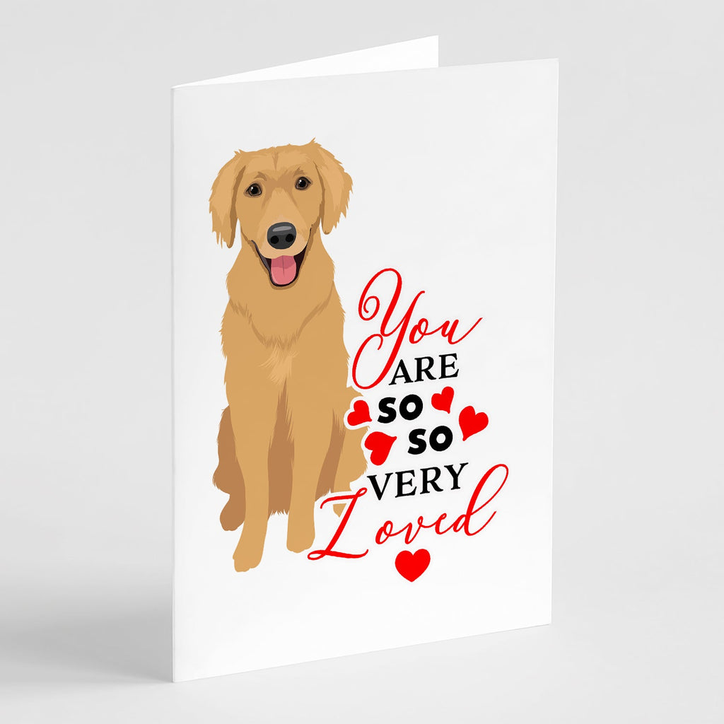 Golden Retriever Gold #2 so Loved Greeting Cards Pack of 8 Blank Cards with Envelopes Whimsical A7 Size 5x7