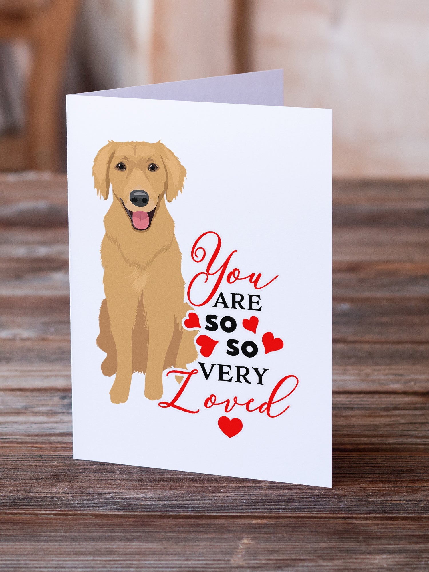 Golden Retriever Gold #2 so Loved Greeting Cards Pack of 8 Blank Cards with Envelopes Whimsical A7 Size 5x7