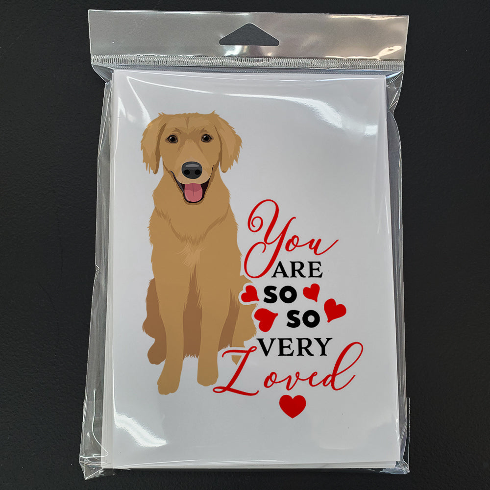 Golden Retriever Gold #2 so Loved Greeting Cards Pack of 8 Blank Cards with Envelopes Whimsical A7 Size 5x7