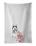 Siberian Husky Black and White #1 so Loved Kitchen Towel Set of 2 White Dish Towels Decorative Bathroom Hand towel for Hand, Face, Hair, Yoga, Tea, Dishcloth, 19 X 28", White