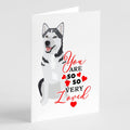 Siberian Husky Silver and White #1 so Loved Greeting Cards Pack of 8 Blank Cards with Envelopes Whimsical A7 Size 5x7