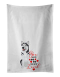 Siberian Husky Silver and White #1 so Loved Kitchen Towel Set of 2 White Dish Towels Decorative Bathroom Hand towel for Hand, Face, Hair, Yoga, Tea, Dishcloth, 19 X 28", White