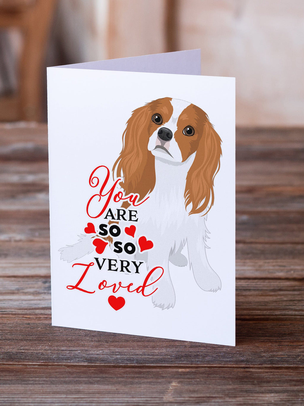Cavalier King Charles Spaniel Blenheim #1 so Loved Greeting Cards Pack of 8 Blank Cards with Envelopes Whimsical A7 Size 5x7