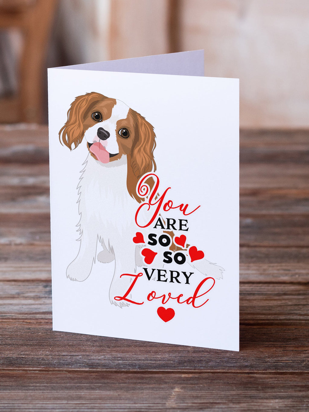 Cavalier King Charles Spaniel Blenheim #2 so Loved Greeting Cards Pack of 8 Blank Cards with Envelopes Whimsical A7 Size 5x7
