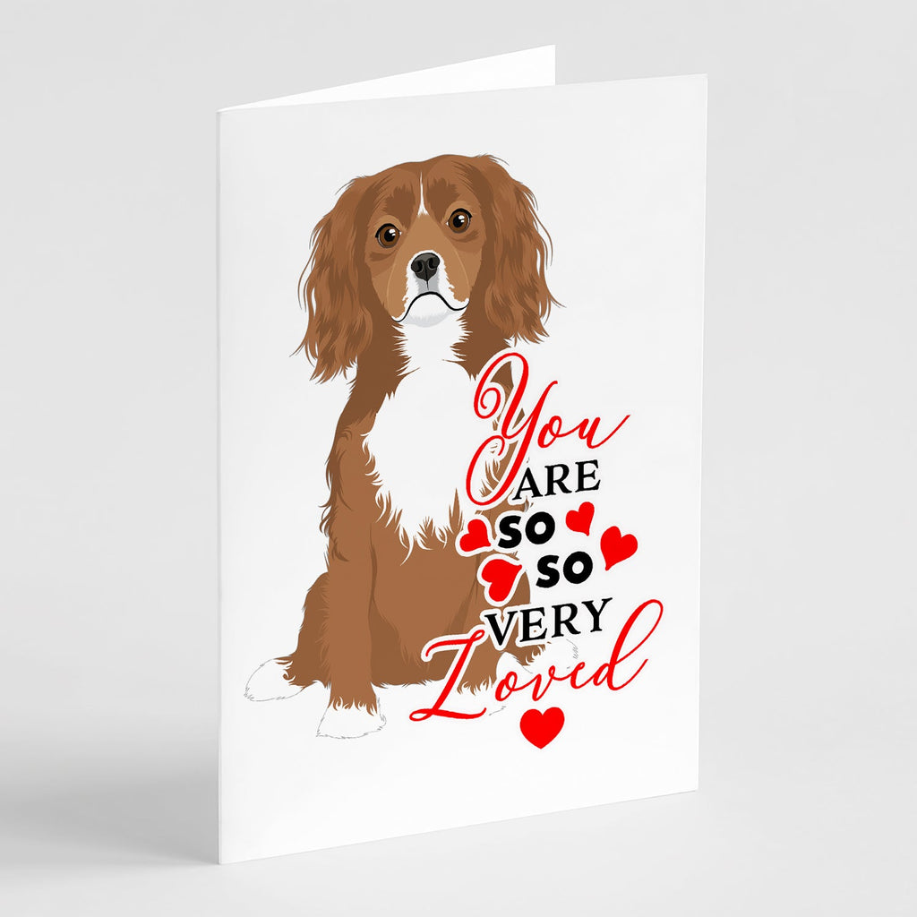 Cavalier King Charles Spaniel Ruby so Loved Greeting Cards Pack of 8 Blank Cards with Envelopes Whimsical A7 Size 5x7