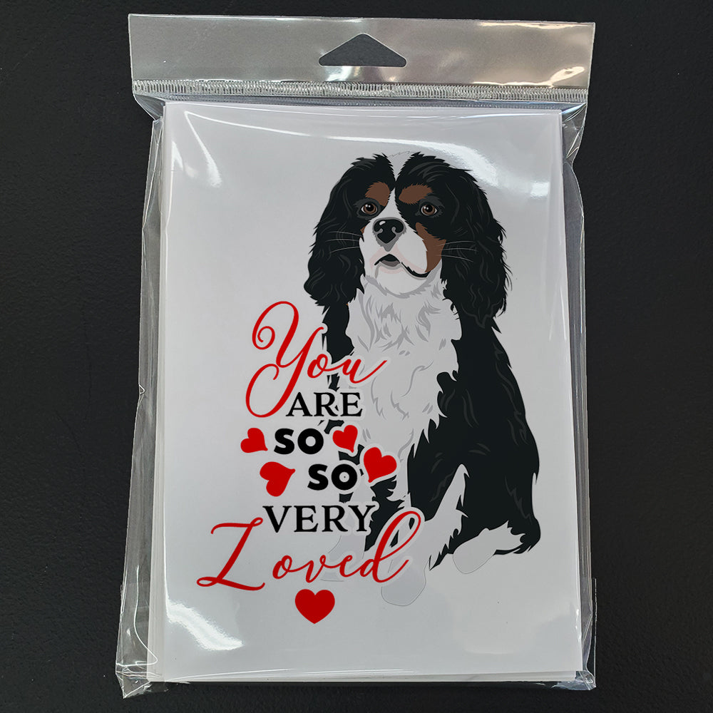 Cavalier King Charles Spaniel Tricolor #1 so Loved Greeting Cards Pack of 8 Blank Cards with Envelopes Whimsical A7 Size 5x7