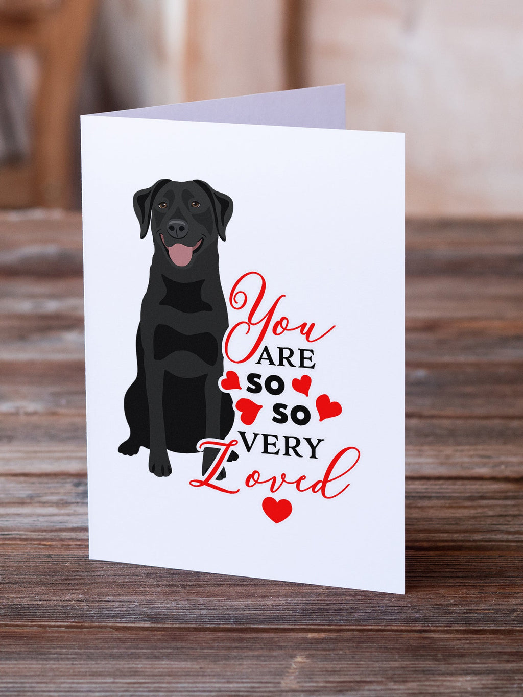 Labrador Retriever Black #1 so Loved Greeting Cards Pack of 8 Blank Cards with Envelopes Whimsical A7 Size 5x7